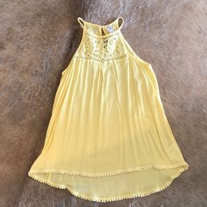 Yellow lace tank